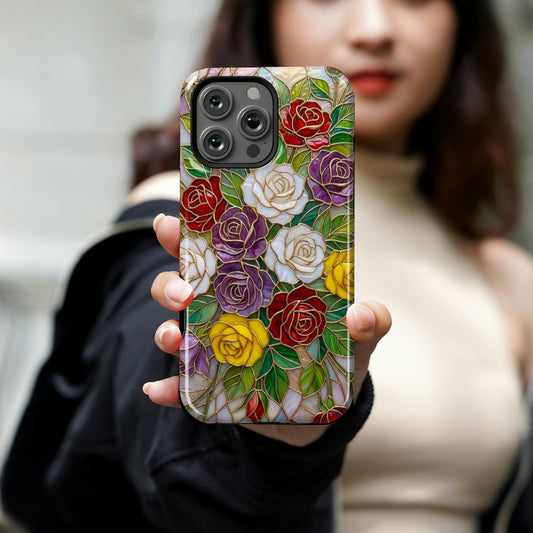 Stained Glass Roses Floral