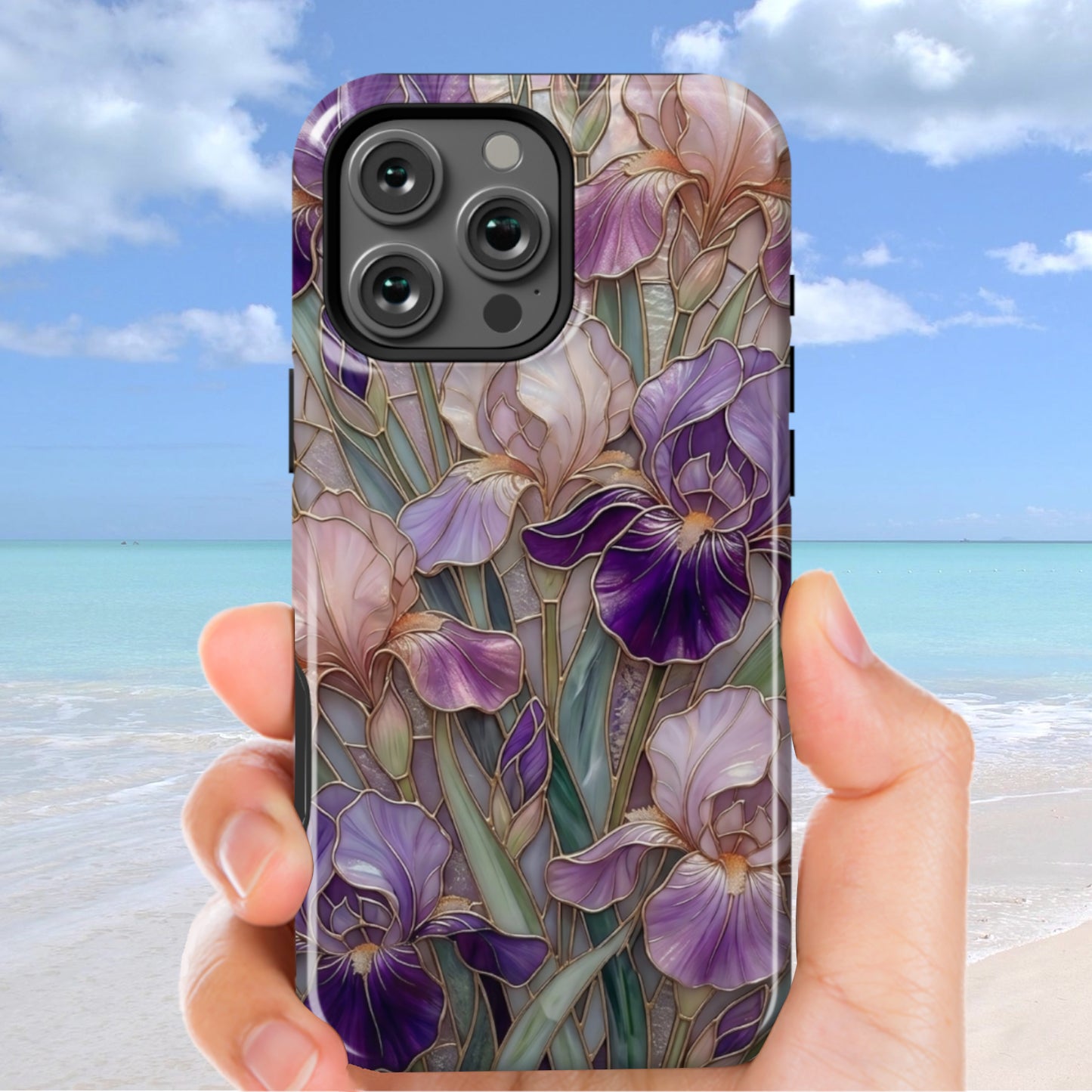 Stained Glass Iris Floral