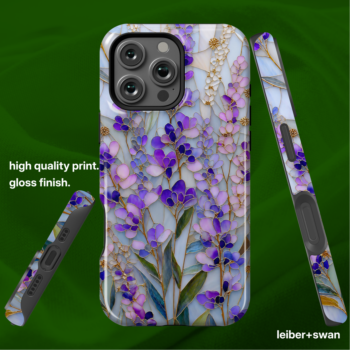 Stained Glass Lavender Floral