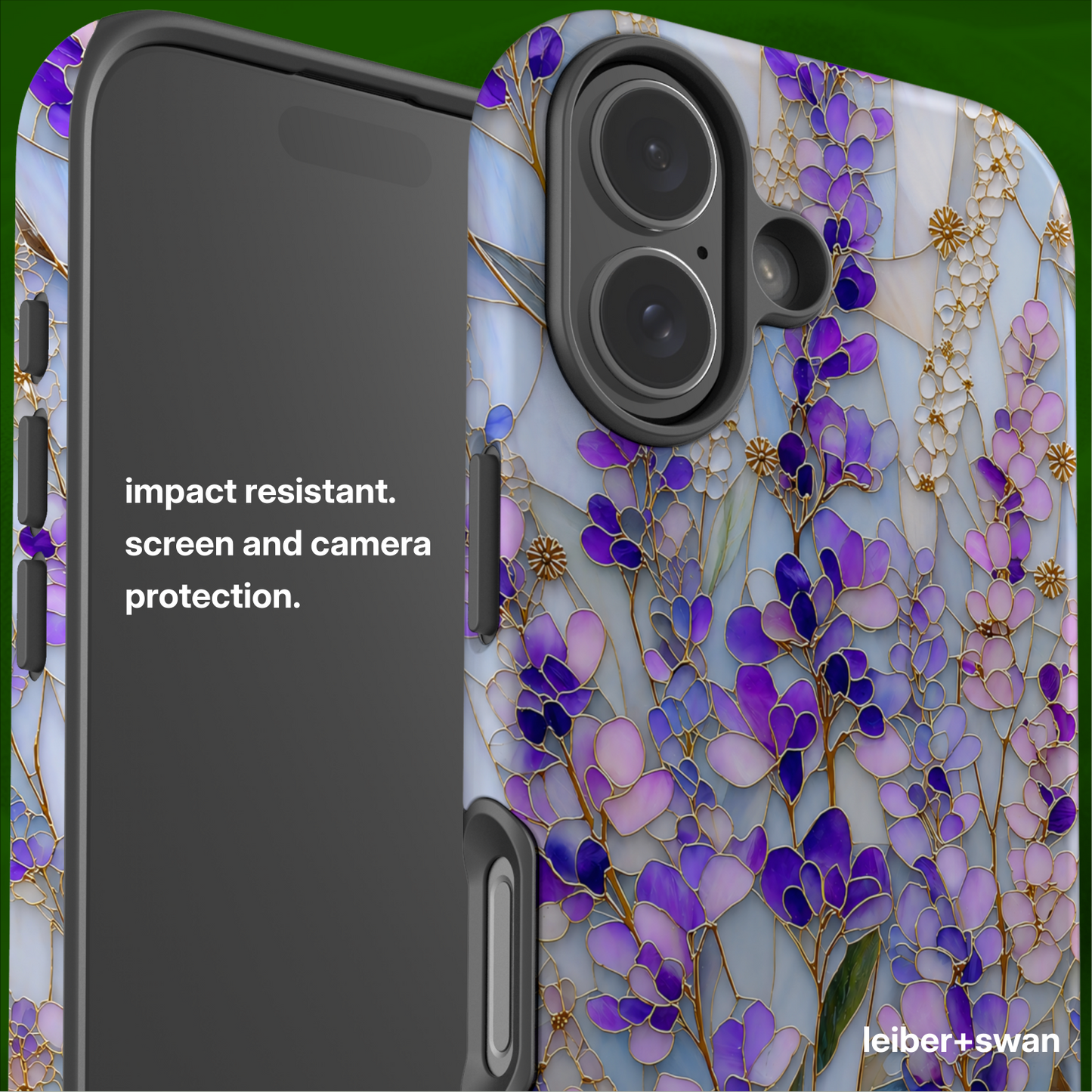 Stained Glass Lavender Floral