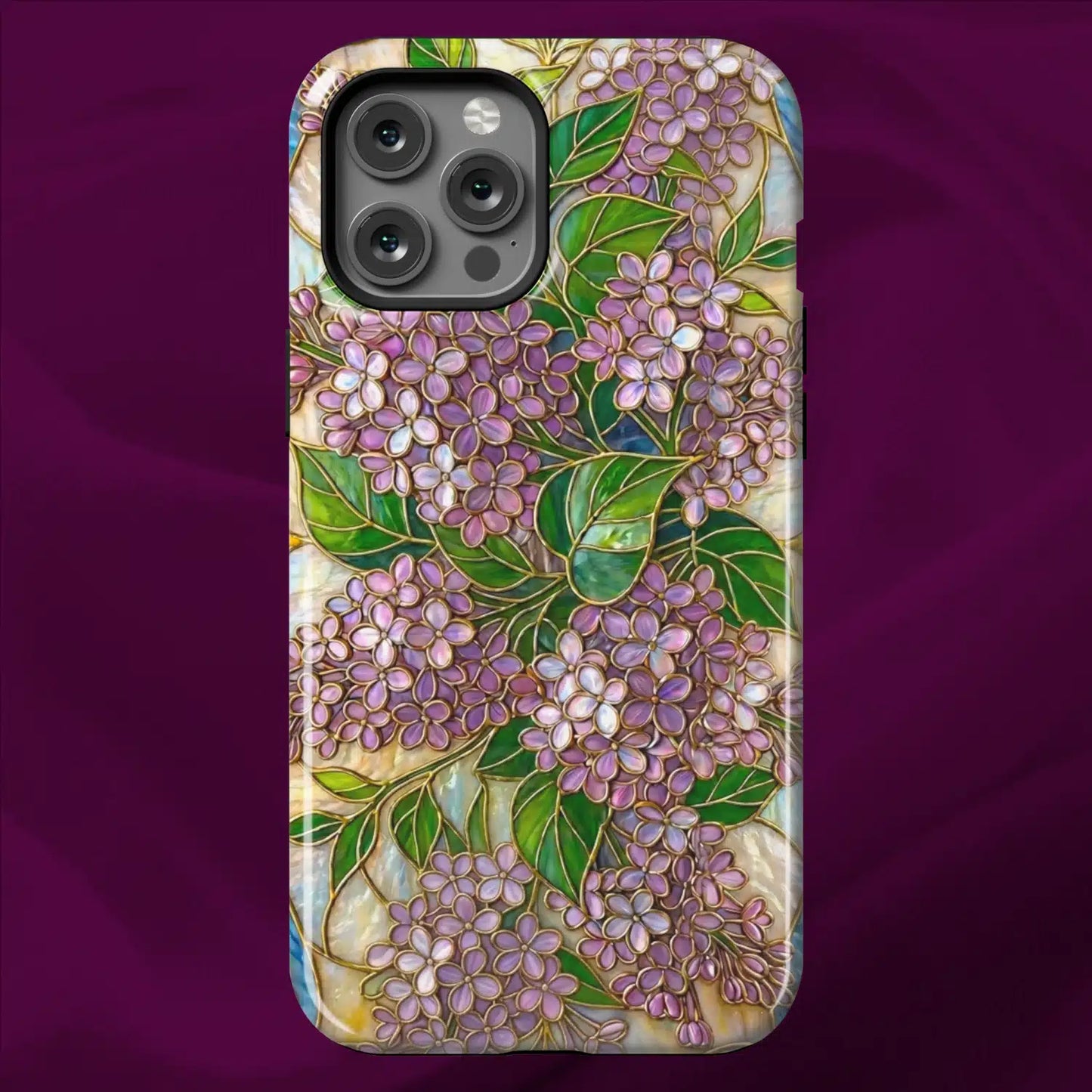 Stained Glass Lilac Floral