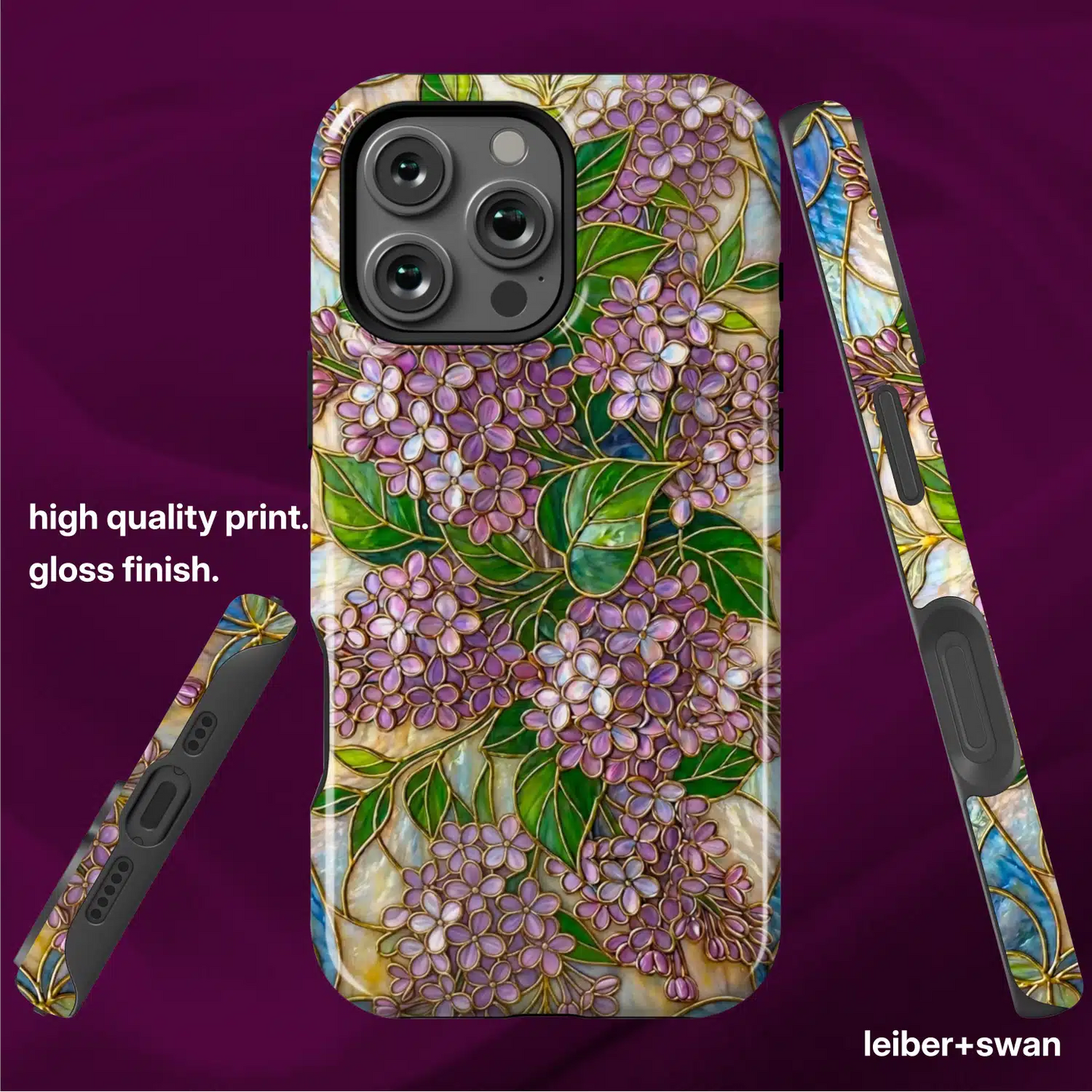 Stained Glass Lilac Floral