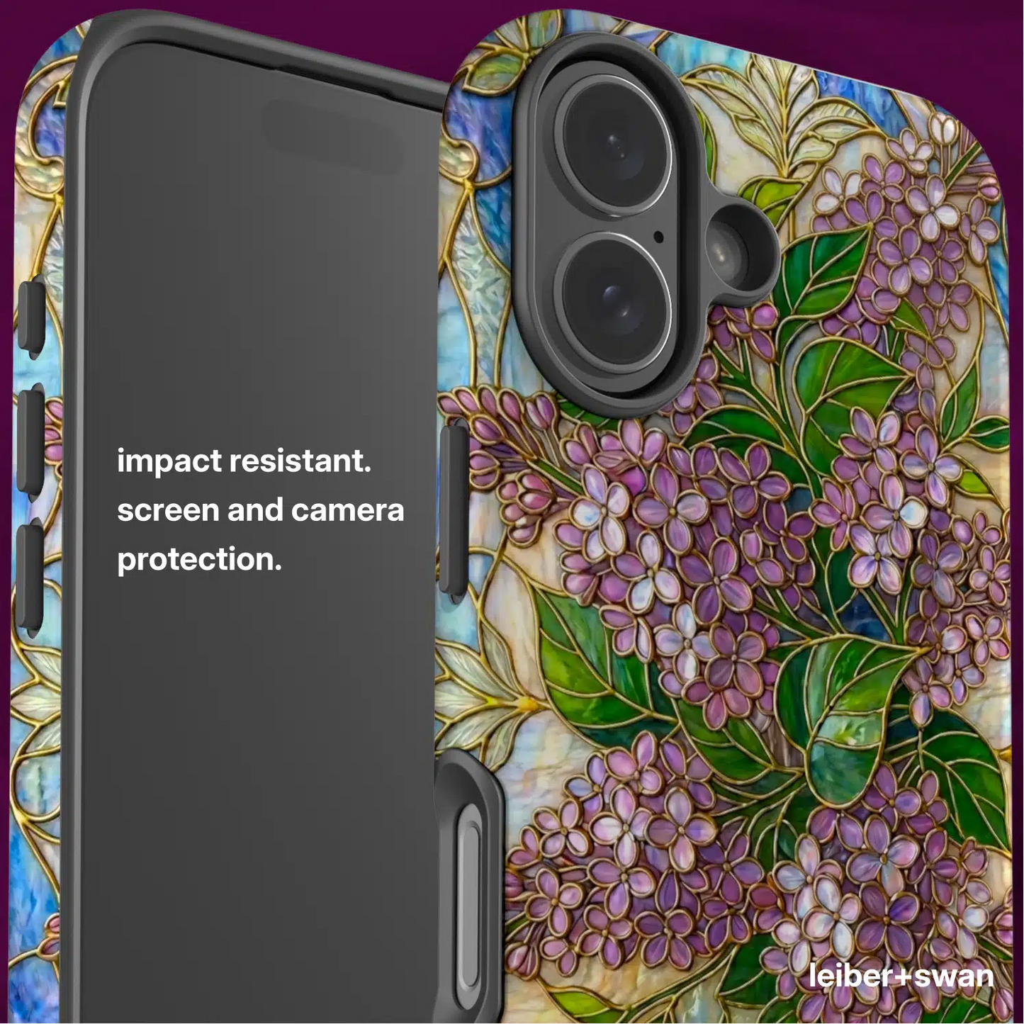 Stained Glass Lilac Floral