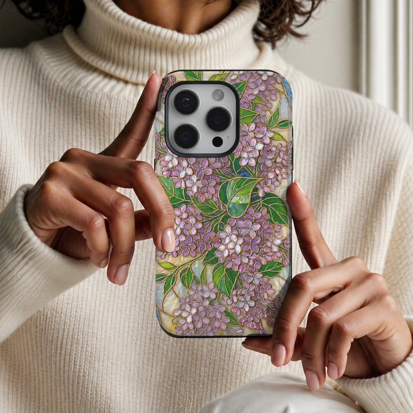 Stained Glass Lilac Floral