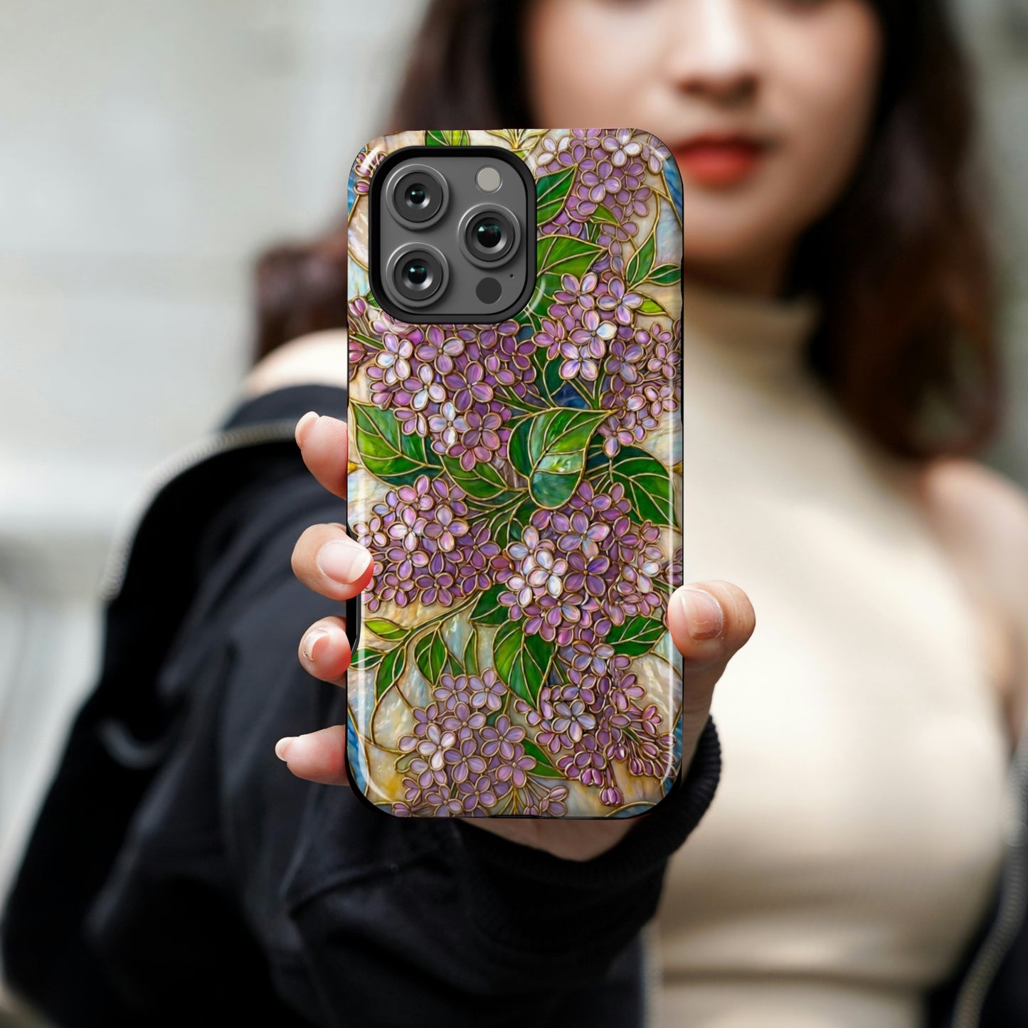 Stained Glass Lilac Floral