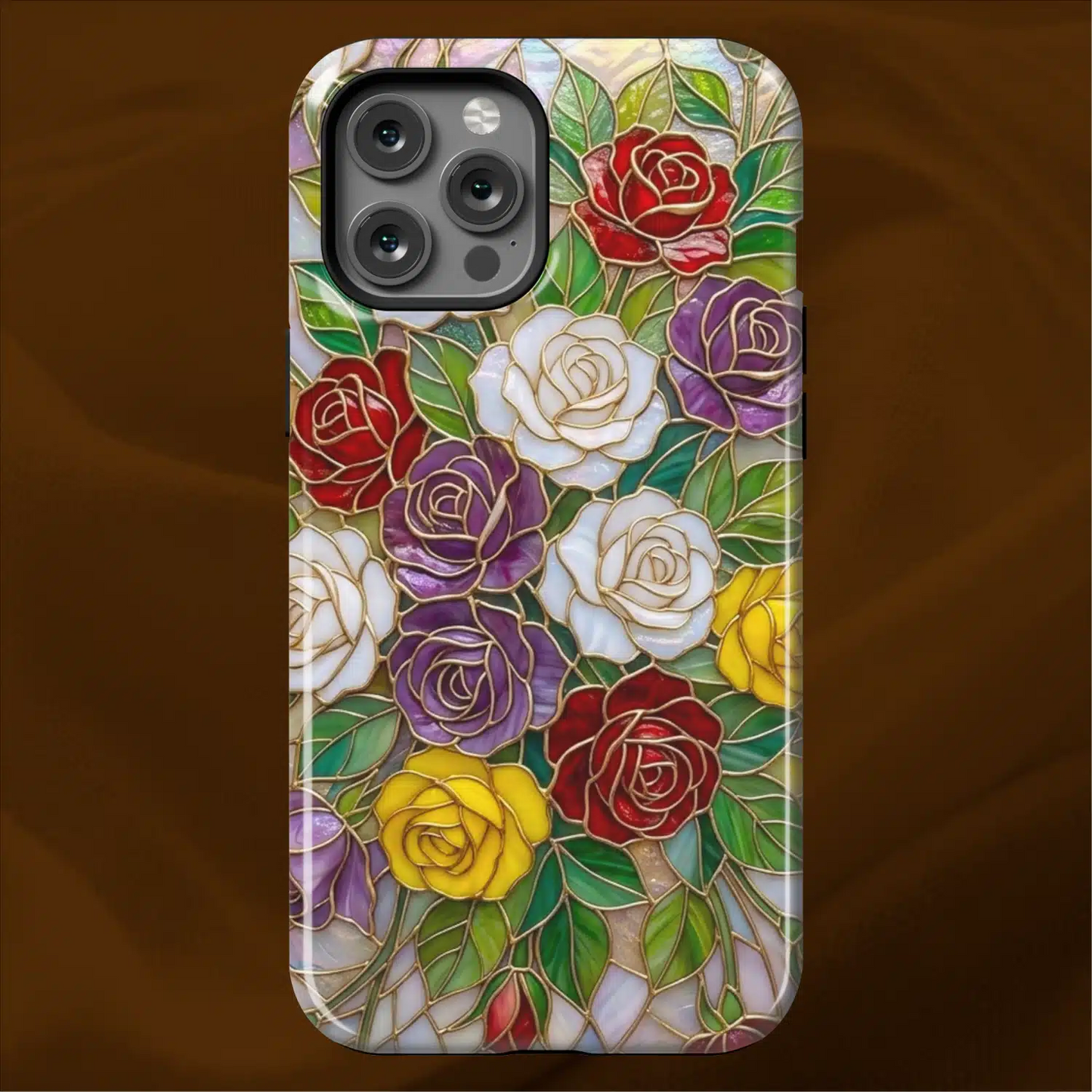 Stained Glass Roses Floral