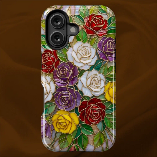 Stained Glass Roses Floral