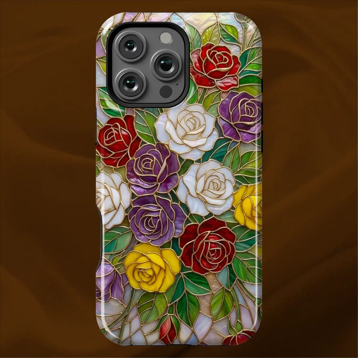 Stained Glass Roses Floral