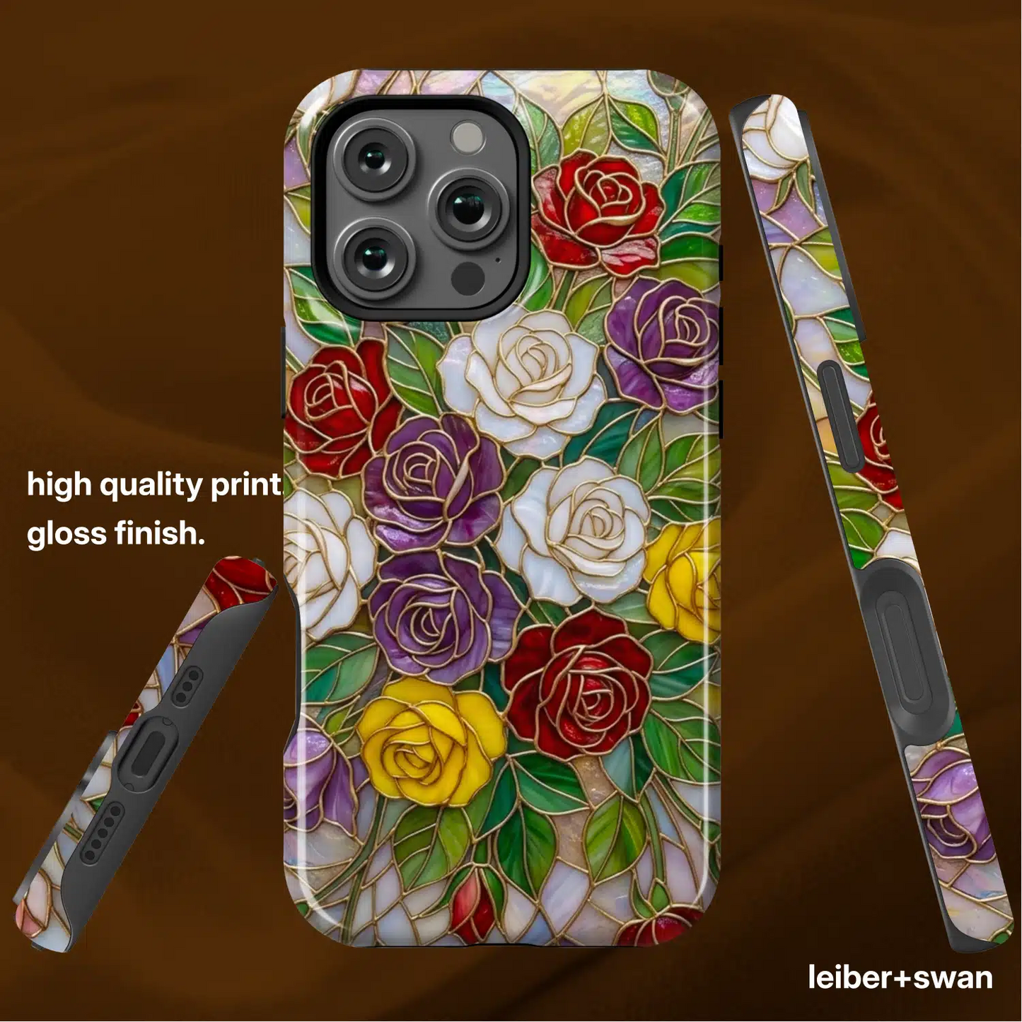Stained Glass Roses Floral
