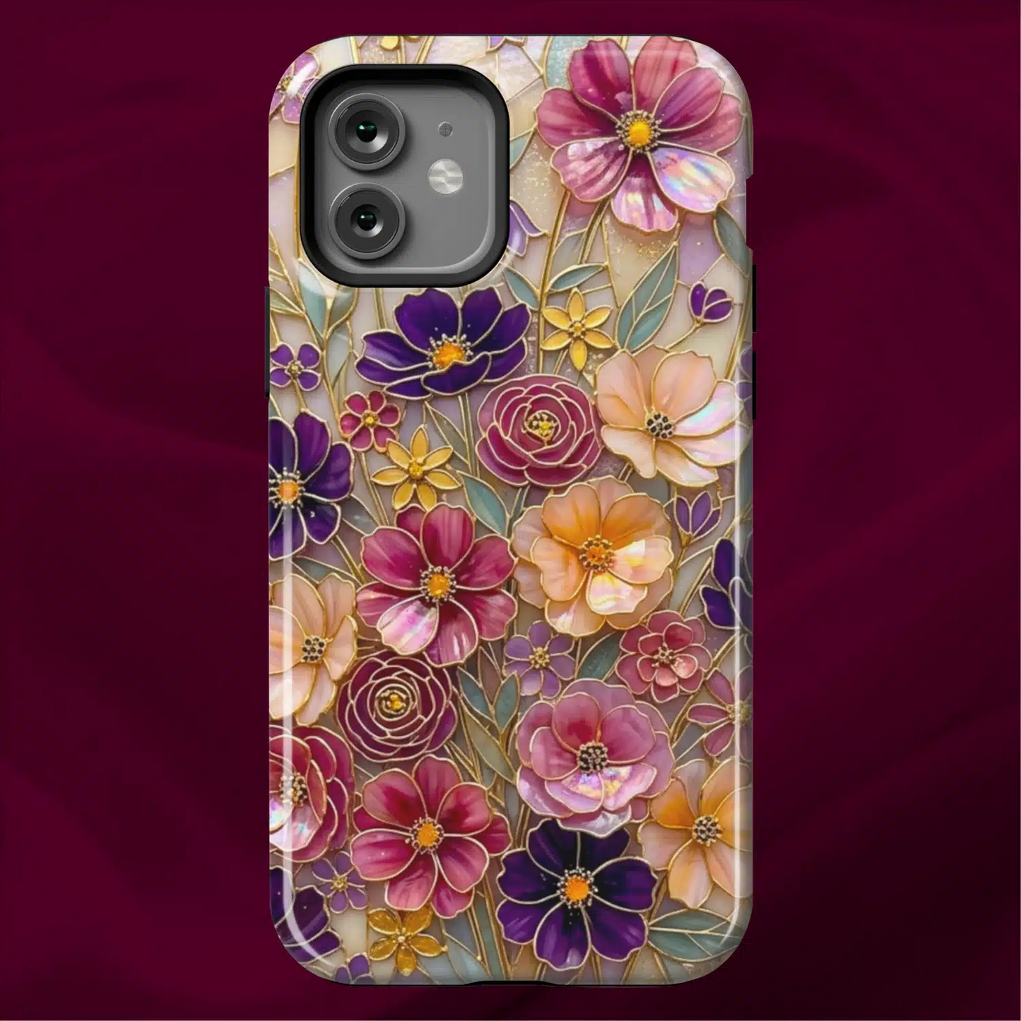 Stained Glass Purple Wildflowers