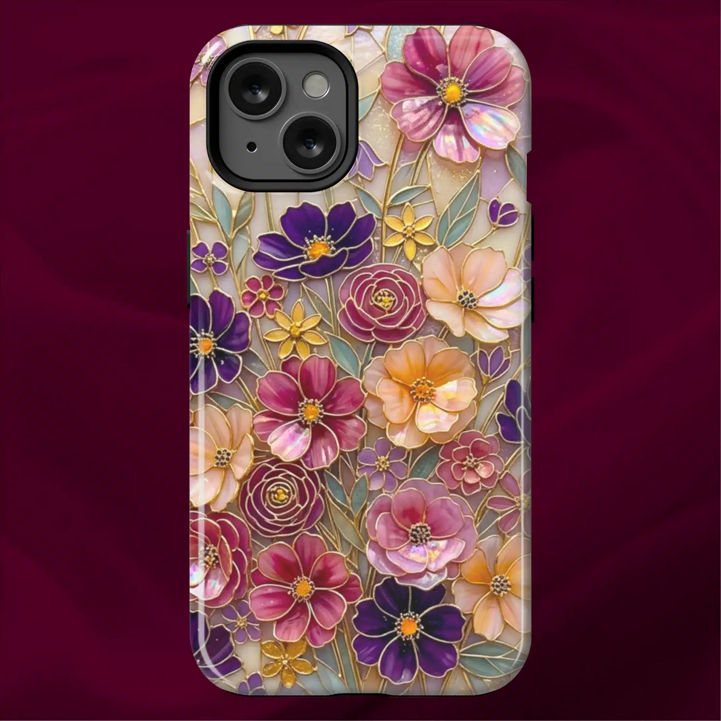 Stained Glass Purple Wildflowers
