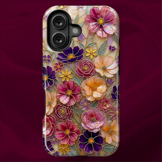 Stained Glass Purple Wildflowers