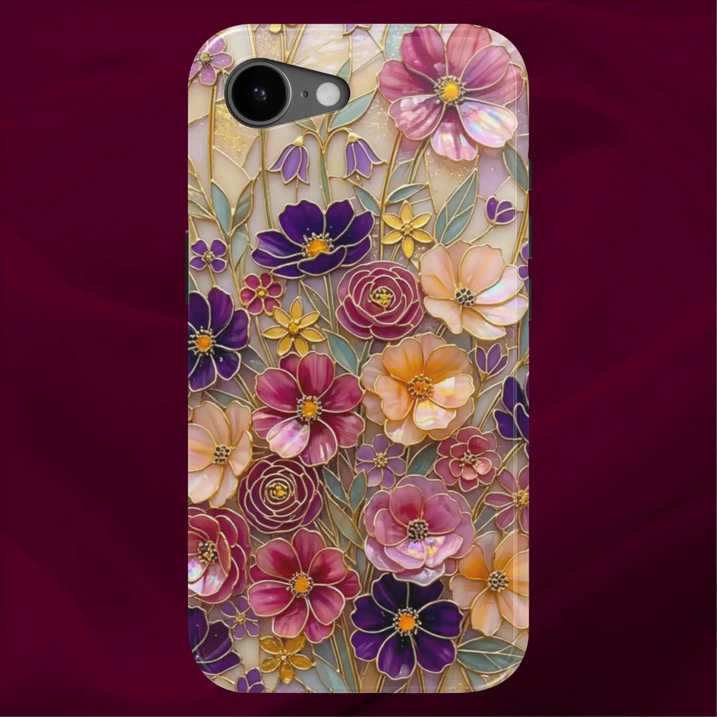 Stained Glass Purple Wildflowers
