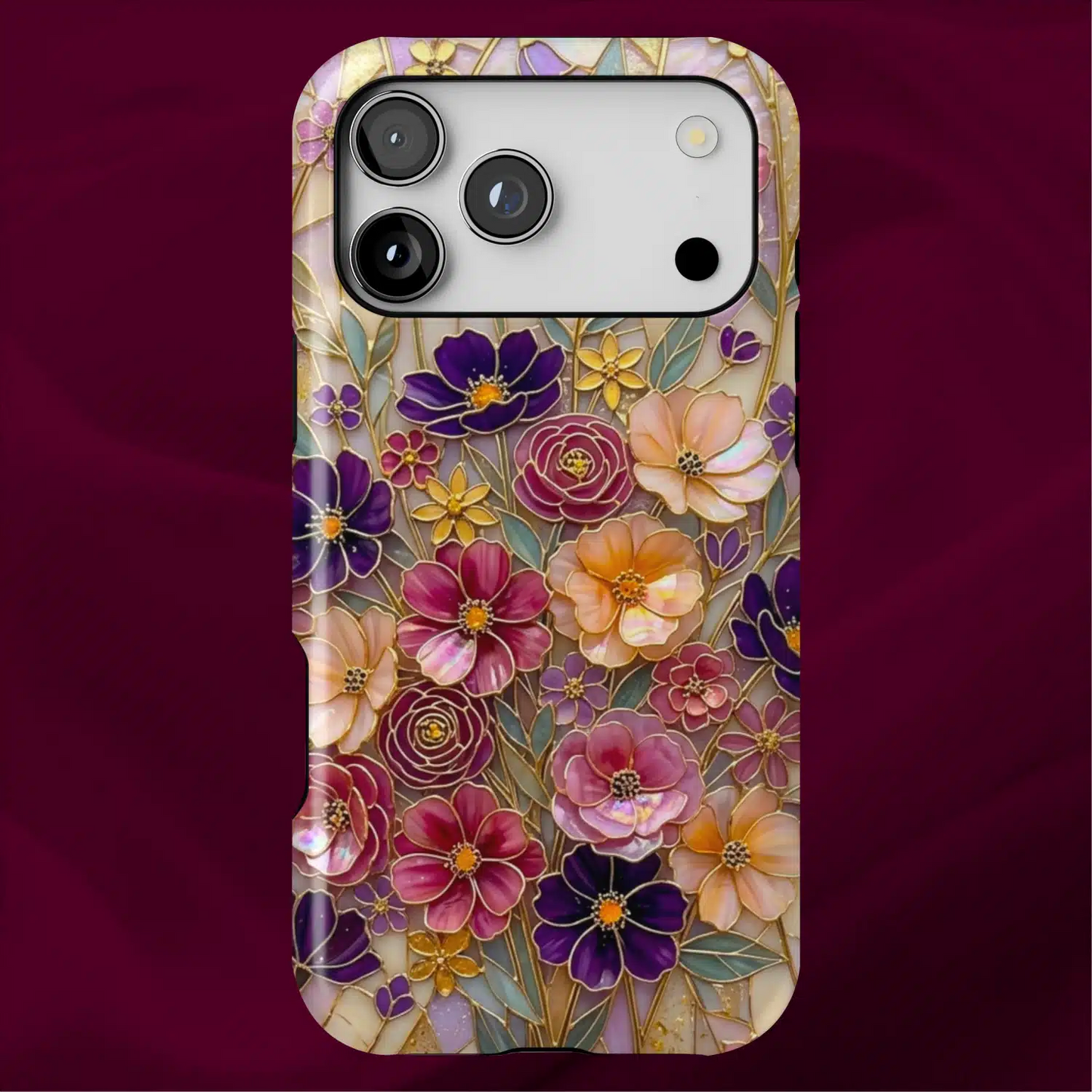 Stained Glass Purple Wildflowers