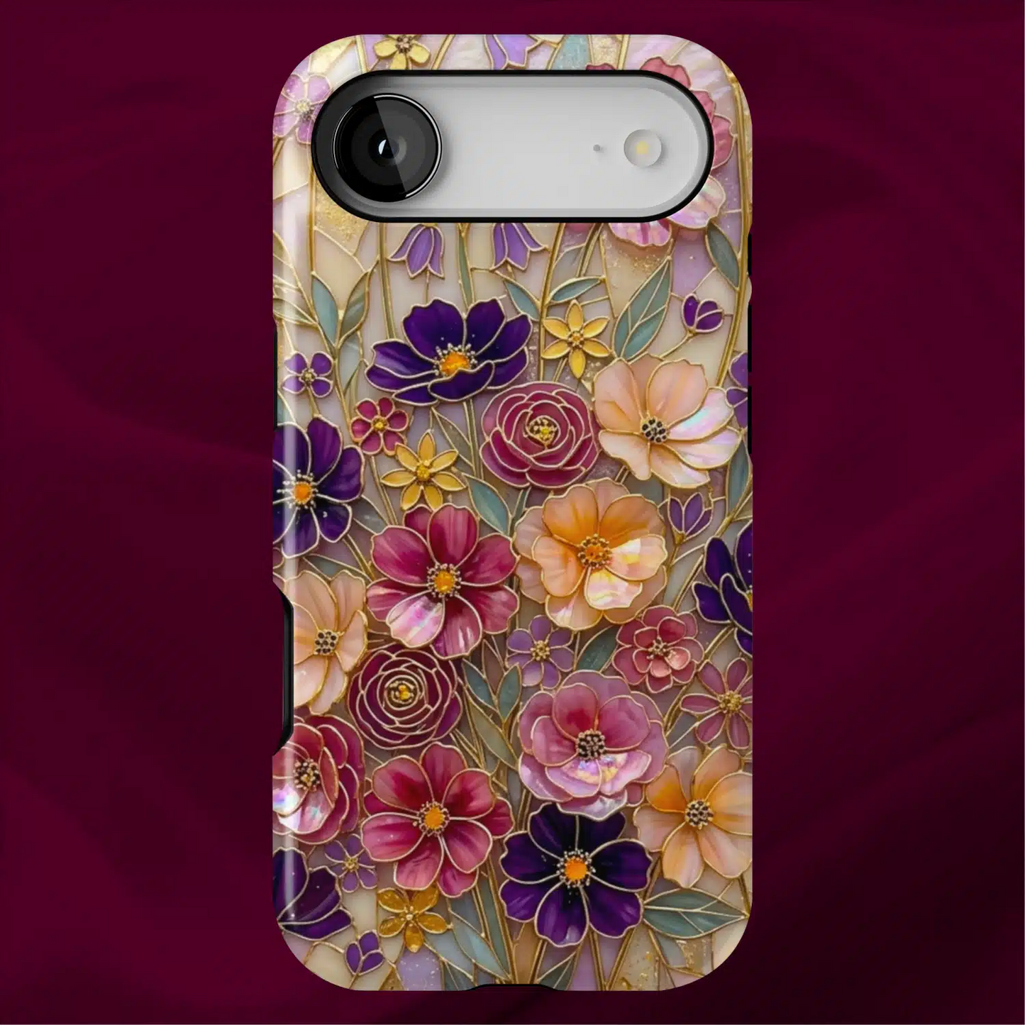 Stained Glass Purple Wildflowers