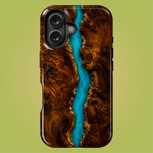 Dark Walnut Burl Turquoise River