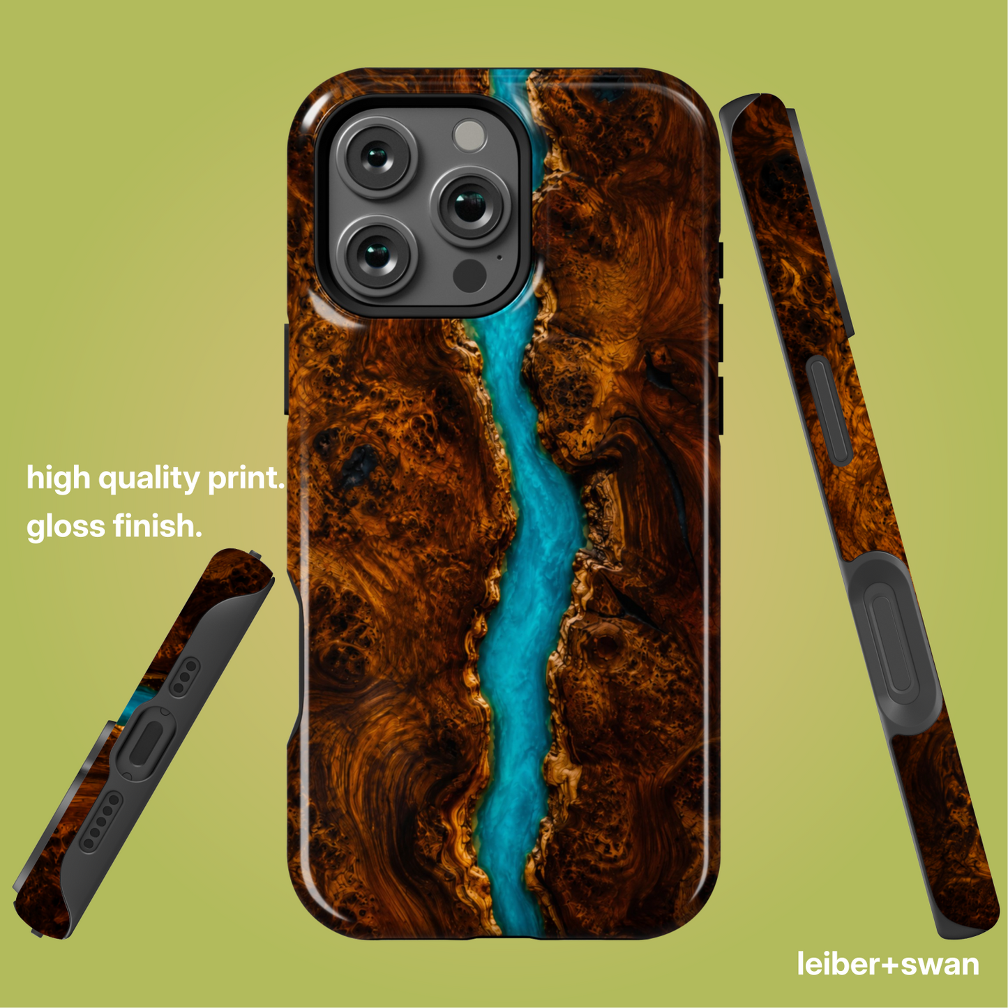 Dark Walnut Burl Turquoise River