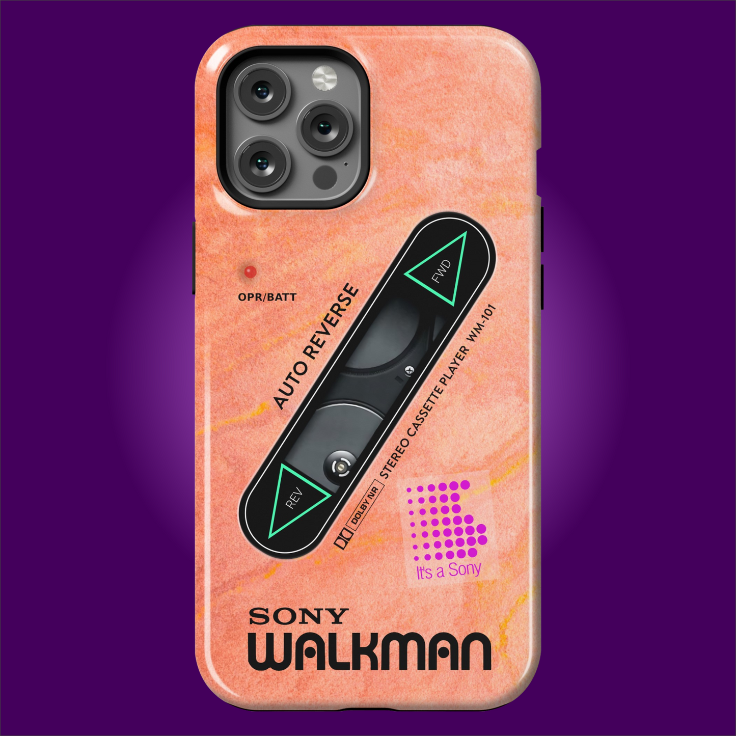 Sony Walkman Peach Textured WM-101