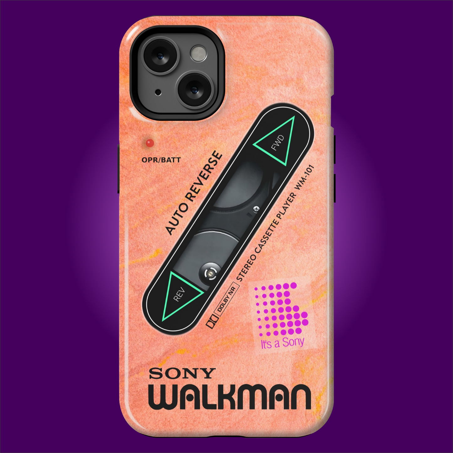 Sony Walkman Peach Textured WM-101