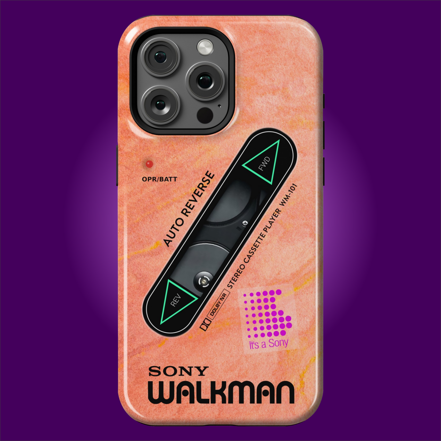 Sony Walkman Peach Textured WM-101
