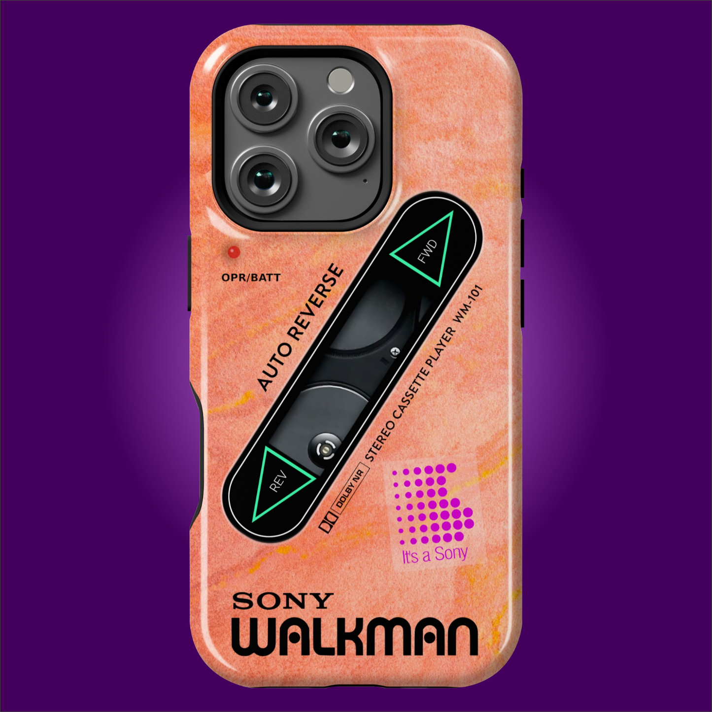 Sony Walkman Peach Textured WM-101