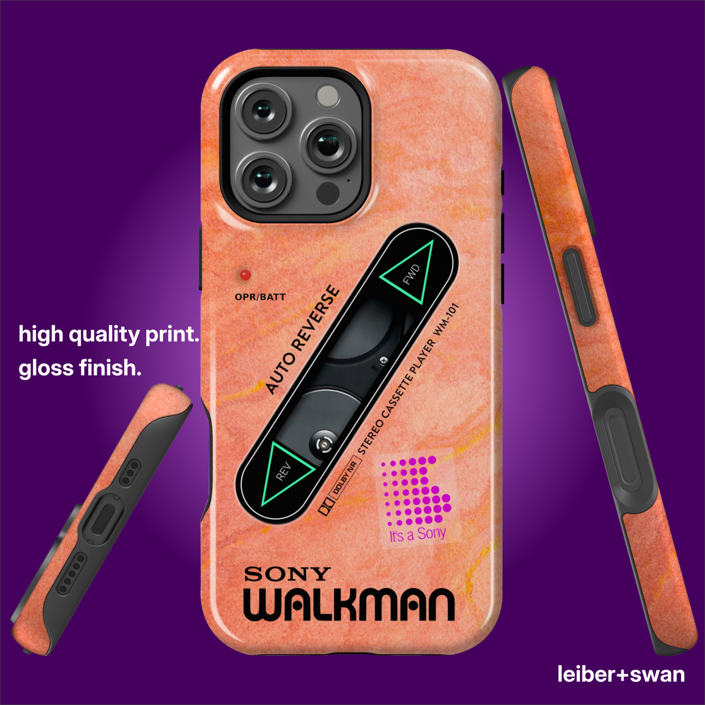 Sony Walkman Peach Textured WM-101